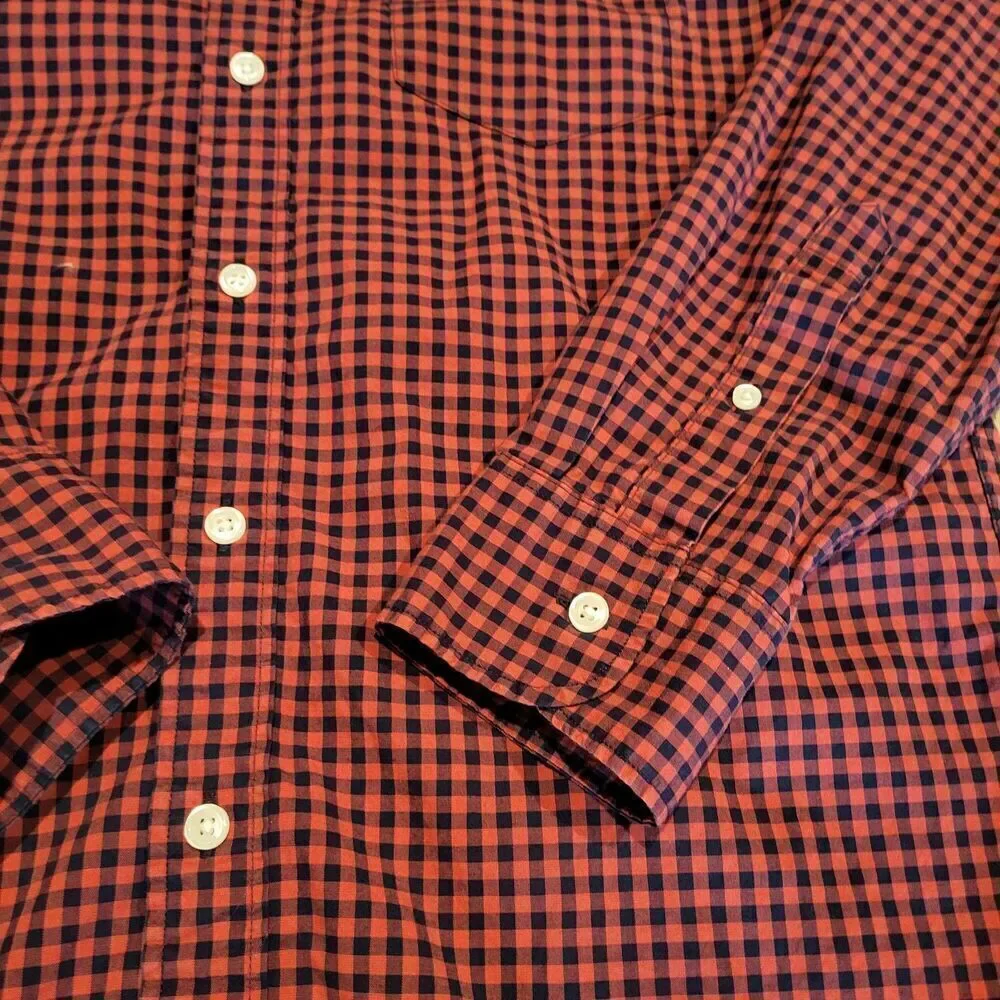 J.Crew Slim Fit Flex Washed Long Sleeved Plaid Button Up Men's Size Medium